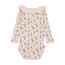 Load image into Gallery viewer, Minymo Baby Girls Lace &amp; Flowers Onesie: Sizes NB to 24M
