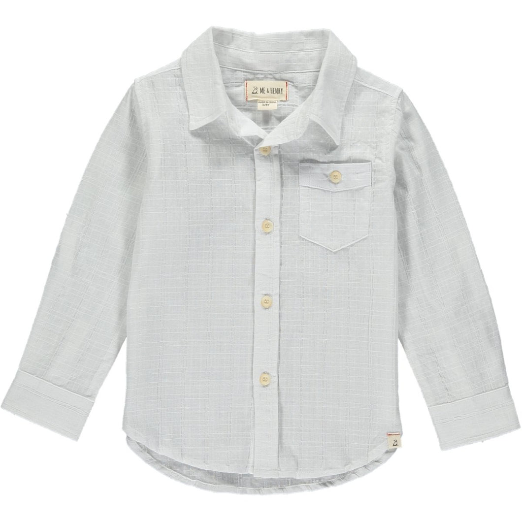 Me & Henry Cotton Longsleeved White Shirt (White Buttons) : Sizes 2 to 16