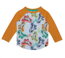 Load image into Gallery viewer, Deux Par Deux Long Sleeved Raglan Dinosaur Print : Size 12M to 8 Years
