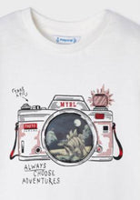 Load image into Gallery viewer, Mayoral Holographic Dino Camera T-shirt: Size 3 to 9 Years
