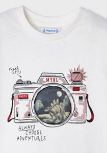 Mayoral Holographic Dino Camera T-shirt: Size 3 to 9 Years