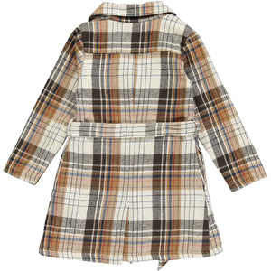 Vignette Girls Indy Coat In Colour Brown Plaid Size 8-16y