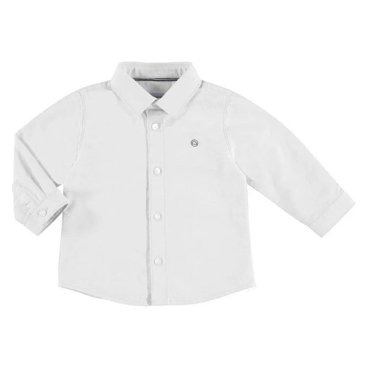 Mayoral Baby Boy Long Sleeved White Cotton Dress Shirt: 3m to 24m