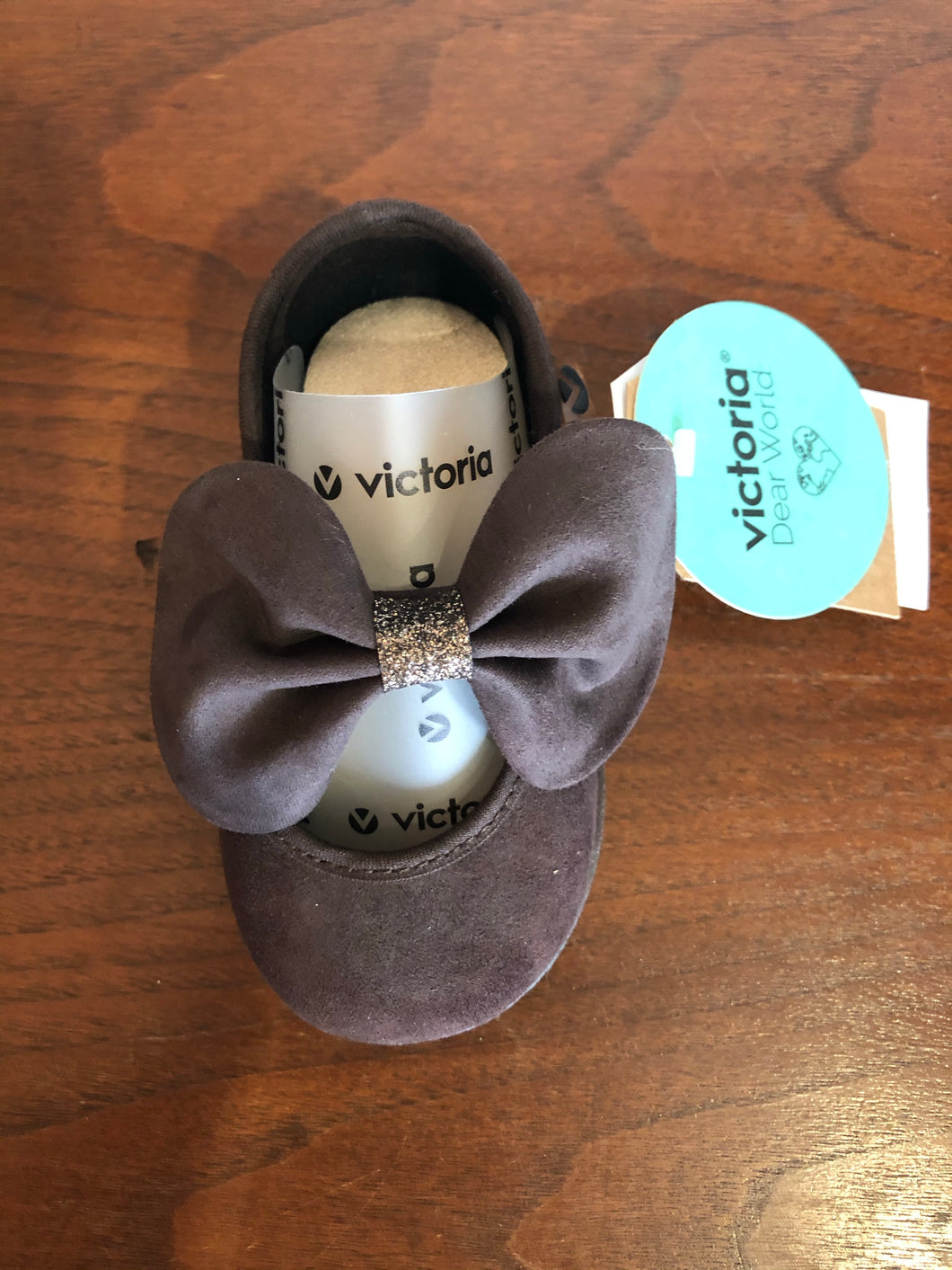 Victoria Baby/Toddler Brown Nubuck Mary Jane Shoes