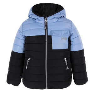 Nano Puffer Jacket in Black/Blue: Size 12M to 14 Years