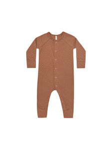 Quincy Mae Pointelle Baby Romper in Clay : Size NB to 24m