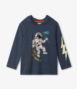 Hatley Astronaut Glow In The Dark Hooded Tee In Navy : Size 2 to 12 Years