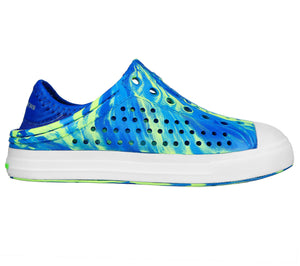 Skechers Foamies Light Up Water Shoes in “Solar Beamz” in Blue/Lime: Size 11 Toddler to Kids 5