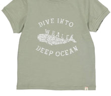 Load image into Gallery viewer, Me and Henry “Dive into Deep Ocean” Sage Green T-Shirt : Size 2/3 to 16 Years
