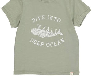 Me and Henry “Dive into Deep Ocean” Sage Green T-Shirt : Size 2/3 to 16 Years