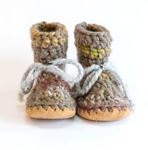 Huddy Buddies Narwal Knitted Baby Shoes: Size 0M to 2Y