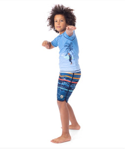 Nano Boys Swimshorts Stripes on Blue : Size 2 to 7 Years