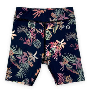 MID Girls Tropical Pattern Yoga Shorts : Size 7 to 14 Years