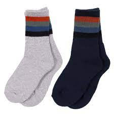 Nano Boys 2 Pack Stripes Socks : Size 4/6 to 14/16