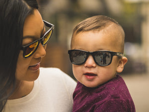Real Shades “Surf” Sunglasses in Shiny Black: Size Baby 0+