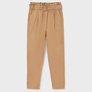 Mayoral Girl Relaxed Trousers with Belt in Tan : Size 8 to 18