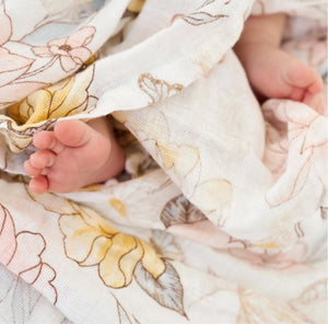 Aden + Anais Silky Soft Muslin Cotton Swaddle Blanket in Earthly Floral Print