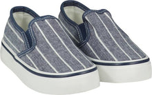 Load image into Gallery viewer, Me &amp; Henry Denim Striped Deck Shoes : Size Toddler 6 to 11
