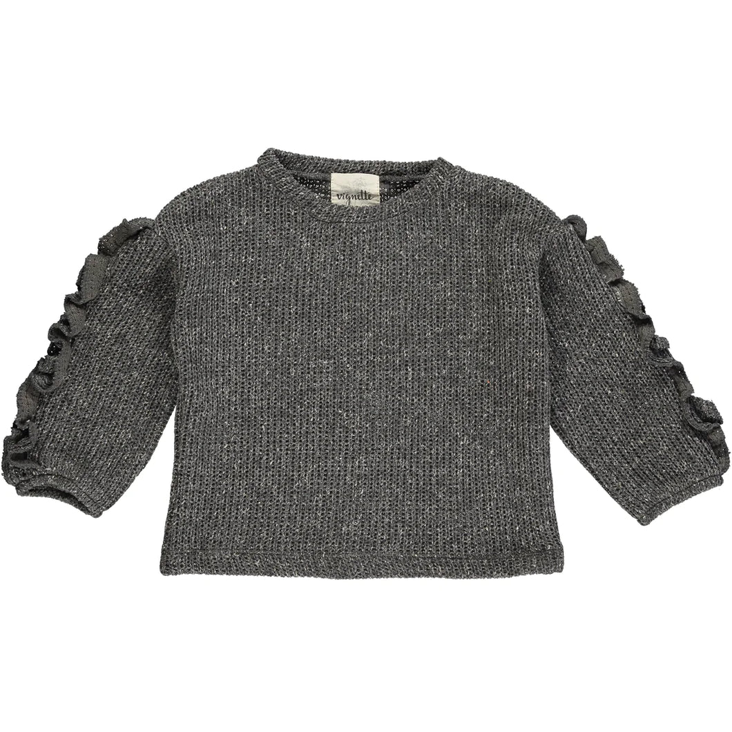 Vignette Girls Jess Sweater In Colour Charcoal Size 2-16y