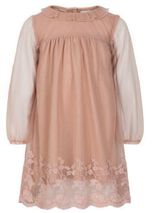 Creamie Embroidered Vintage Style Dress in Adobe Rose : Sizes 12m to 6