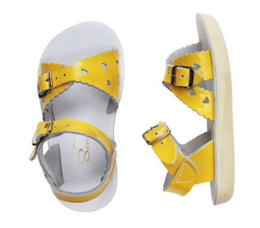 Saltwater Sweetheart Sandals in Yellow in sizes 5 to Youth 3