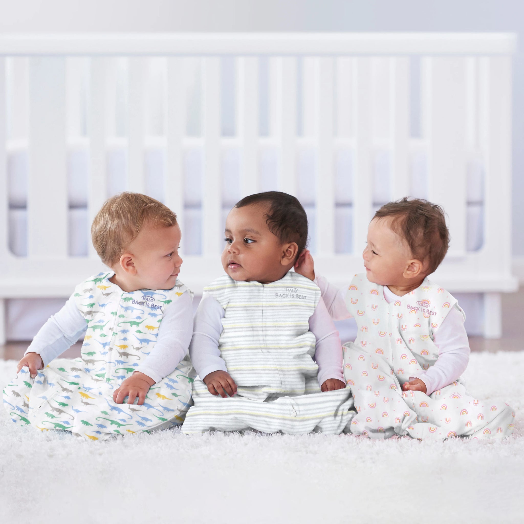 Halo Sleep Micro Fleece Sleep Sack in Multi Stripe Grey Size