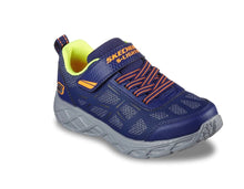 Load image into Gallery viewer, Skechers Kids Dynamic Flash Light Up Sneakers in Navy/Orange : Size 11 to 2
