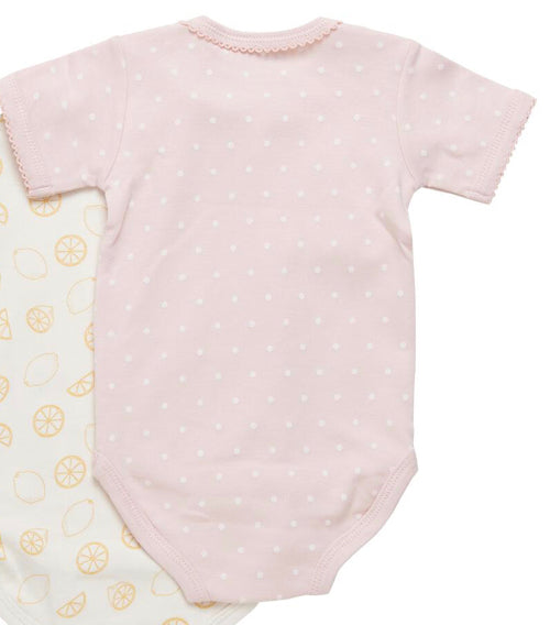 Minymo Organic Cotton Onesie in Light Pink Polka Dots : Sizes NB to 24M