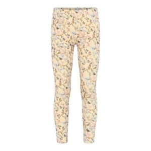 Minymo Girls Floral Leggings in Biscotti: Sizes 2 to 12