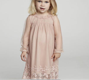 Creamie Embroidered Vintage Style Dress in Adobe Rose : Sizes 12m to