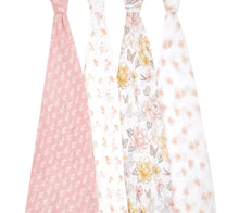 Load image into Gallery viewer, Aden + Anais Silky Soft Muslin Cotton Swaddle Blanket in Soft Cherry Blossom Print
