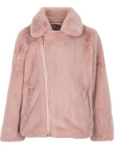 Creamie Brand Faux Fur Coat in Adobe Rose : Size 6 to 14