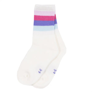 Nano Girls 2 Pack Colorful Stripes Socks : Size 4/6 to 14/16