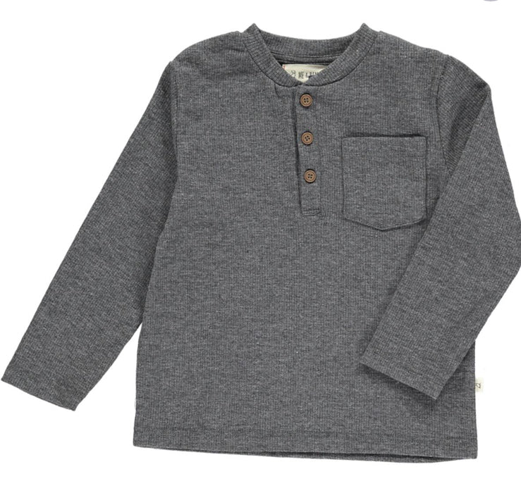 Me & Henry Bennie Cotton Henley Long Sleeved Tee: Sizes 2 to 16 Years