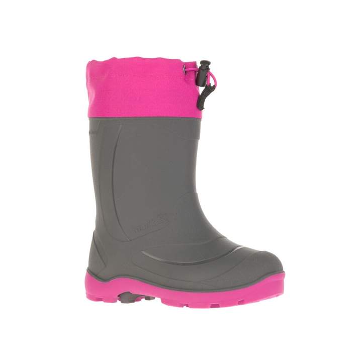 Kamik Snobuster Winter Boot in Charcoal and Magenta : Toddler Size 8 to Youth Size 6