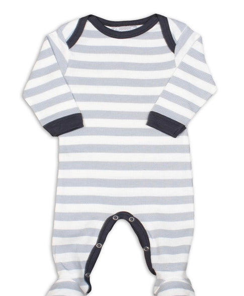 Coccoli Grey and White Waffle Knit Footie Sleeper : Sizes 1m-18m