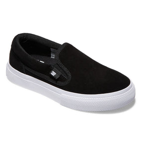 DC Kids Slip-On Suede Shoes in Black : Size Kids 11 to 7