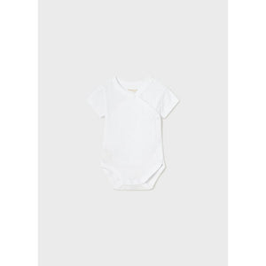Mayoral Infant White Sustainable Cotton Onesie: Sizes 1M to 24M