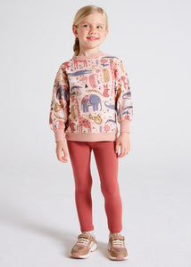 Mayoral Pink Animal Pullover Sweatshirt :Size 2y-8y