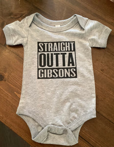 Portage and Main “Straight Outta Gibsons” Tees and Onesies