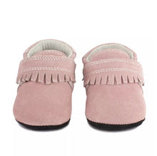 Load image into Gallery viewer, Jack &amp; Lily Pink Suede Leather Baby Girl Mocs : Sizes 0m to 36m

