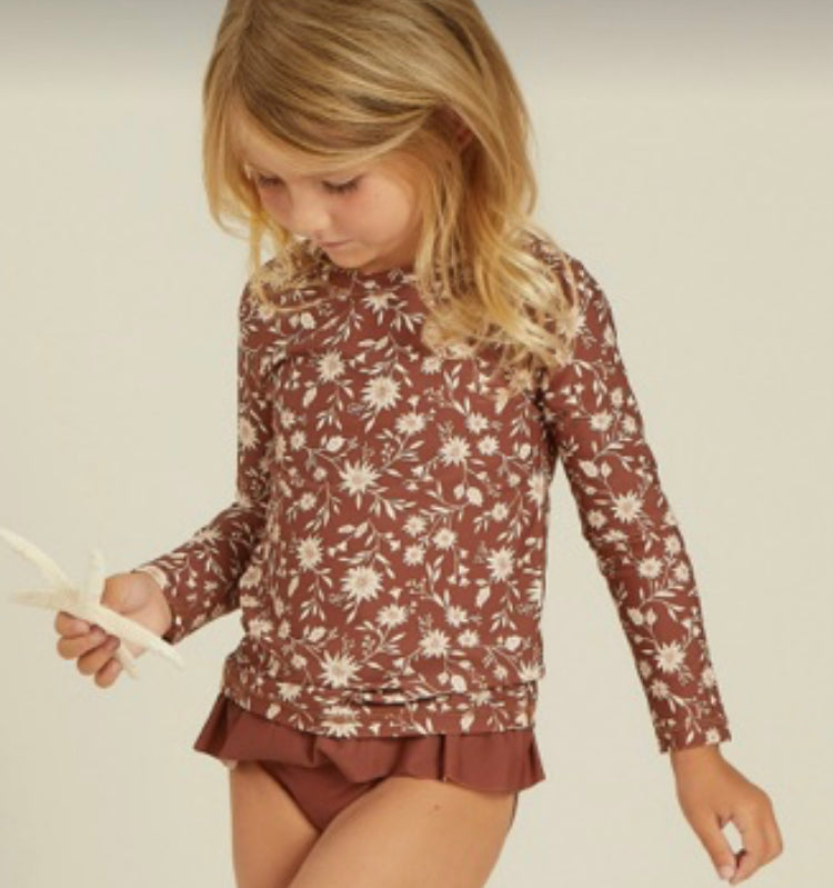 Rylee and Cru “Wild Floral” Rashguard Set : Size 2/3 to 6/7 Years 