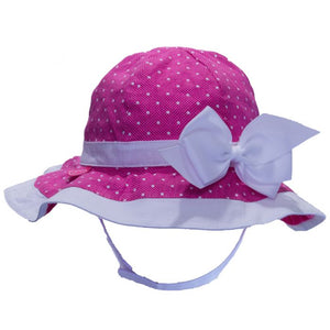 Calikids Baby Girl 50+ UV Reversible Wide Brim Sunhat with Bow 2 Colour Styles