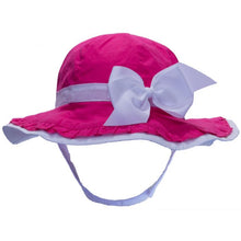 Load image into Gallery viewer, Calikids Baby Girl 50+ UV Reversible Wide Brim Sunhat with Bow 2 Colour Styles

