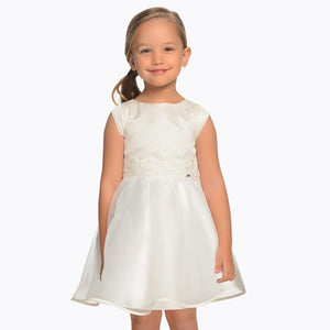 Mayoral Girls White Jaquard Special Occasion Dress : Size 2 to 9